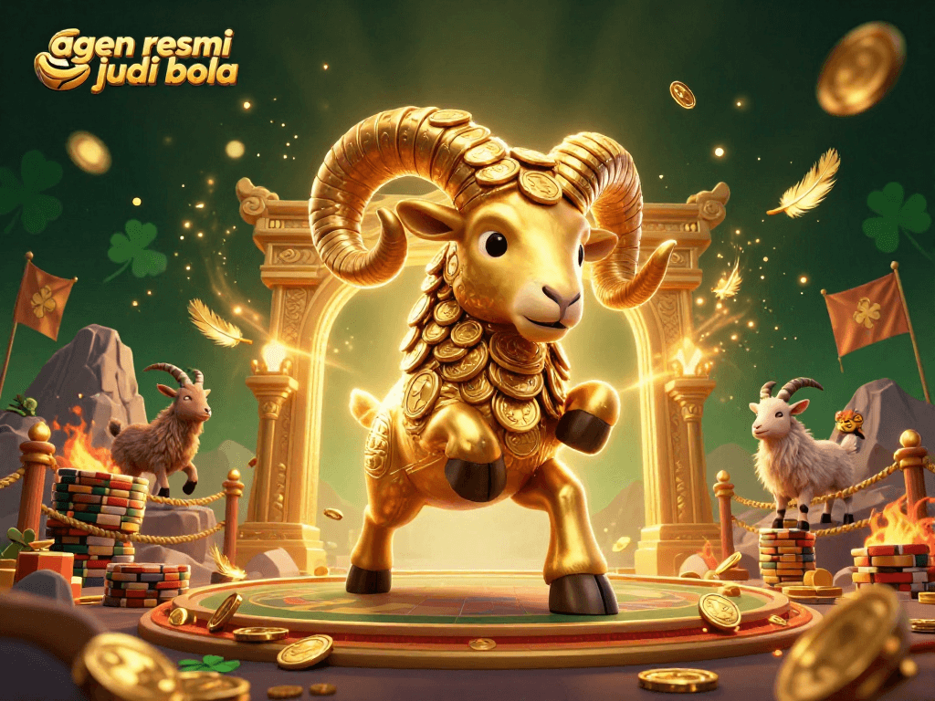 Experience sports betting action with the agen resmi judi bola in an energetic 3D illustration featuring dynamic characters.