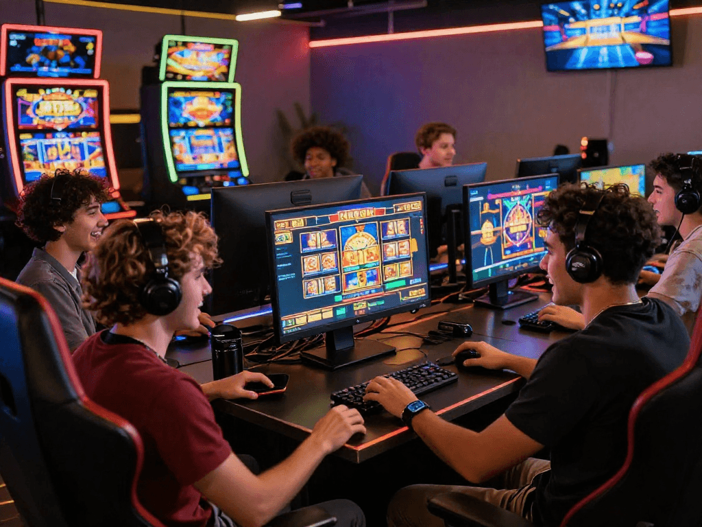 Players enjoying online slot games while exploring info slot features