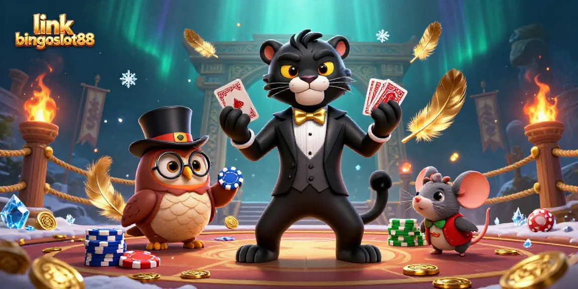 Menang dengan link bingoslot88: panther canggih dan burung hantu beraksi di arena judi.
