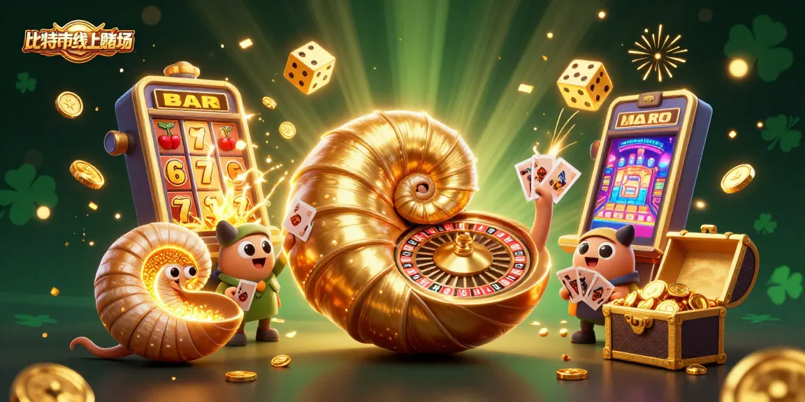 在比特幣線上賭場,享受賭博樂趣的3D插圖,展現奇妙的古代魷魚與金色輪盤。