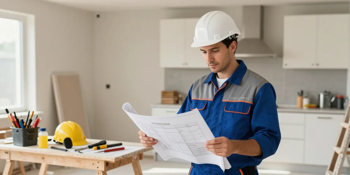 Licensed professional contractor reviewing home renovation plans in Bristol to help homeowners sell their house fast.