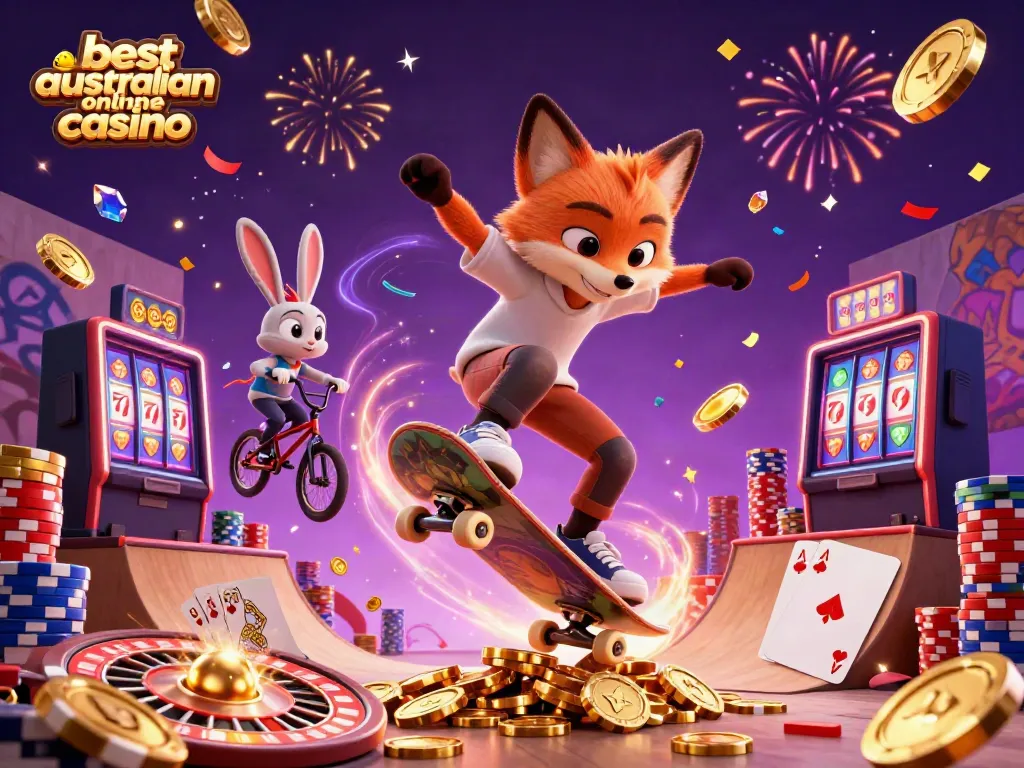 Experience the excitement of the best australian online casino with dynamic characters and casino elements.