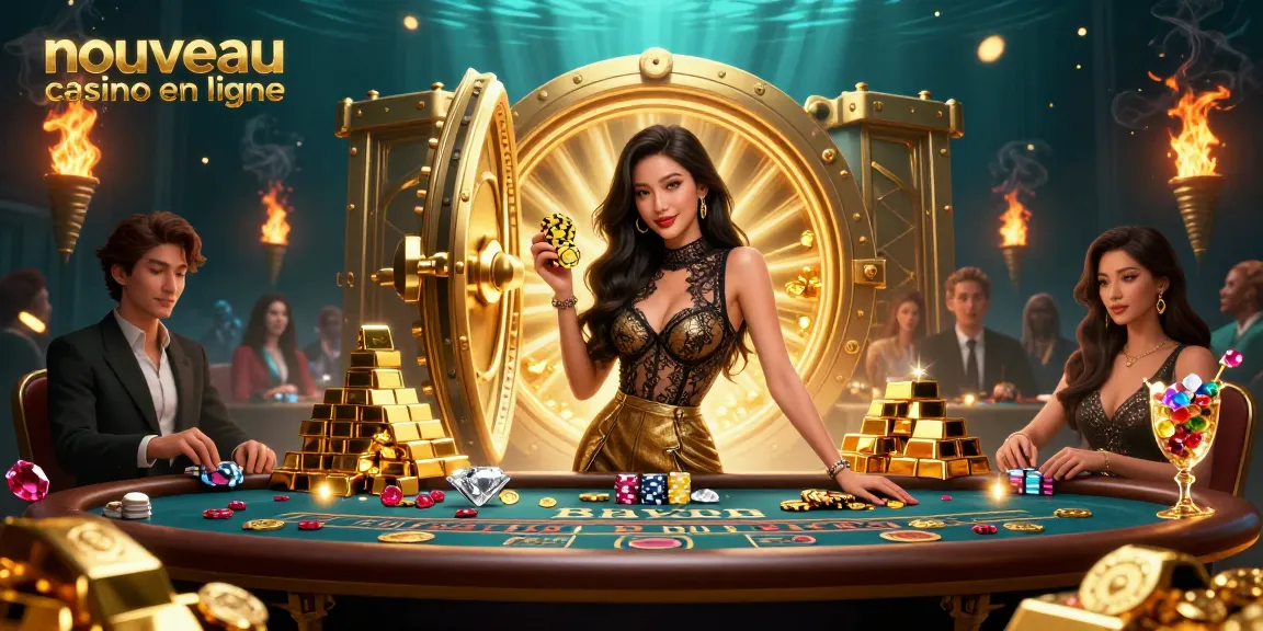 Engagez-vous dans un nouveau casino en ligne avec une femme asiatique éblouissante présentant des jetons de grande valeur à une table VIP.