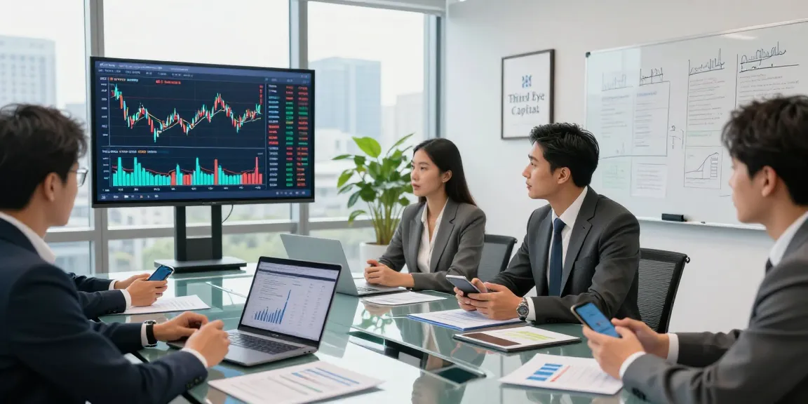 Professional investment team collaborating in the office, showcasing Third Eye Capital strategies.
