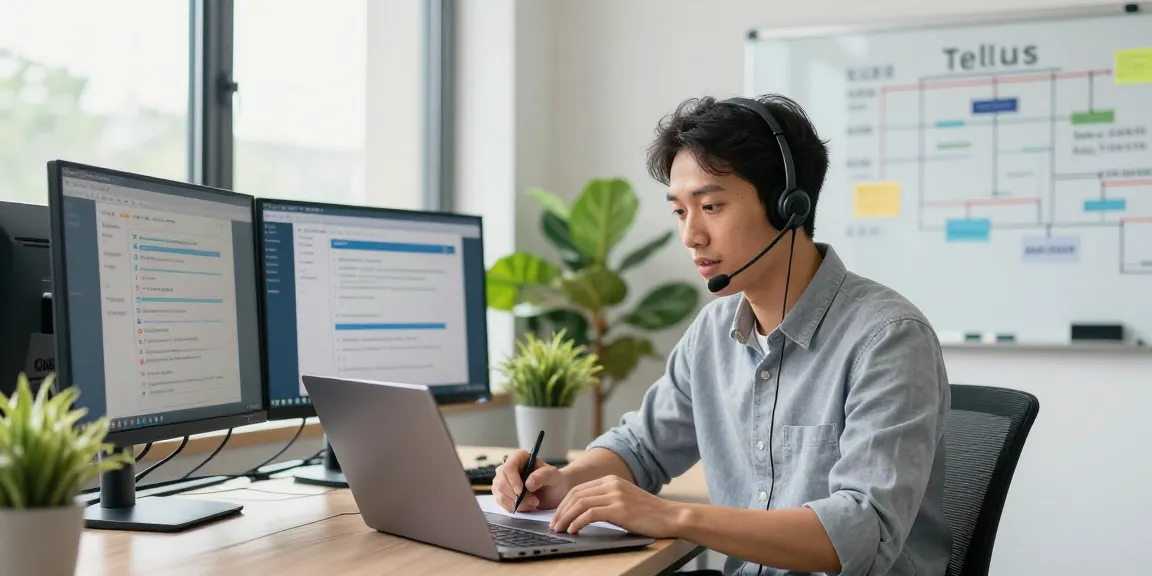 Telus-Technical-Support representative providing effective assistance in a modern office environment.