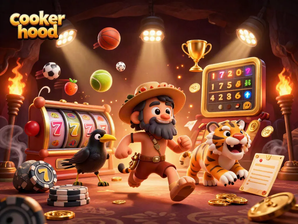 Bet on a cooker hood-themed casino with a caveman and sabertooth tiger duo featuring vibrant game elements.
