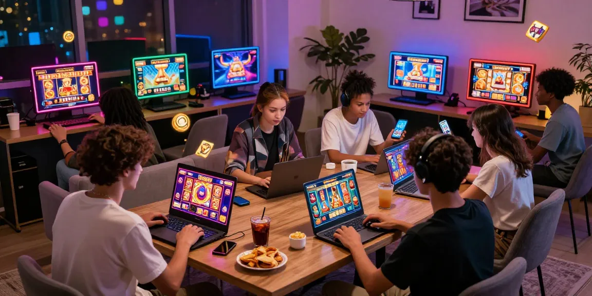 Pengalaman bermain game di https://pasar88.com/ di ruang tamu modern dengan gamer yang terlibat dalam slot online.