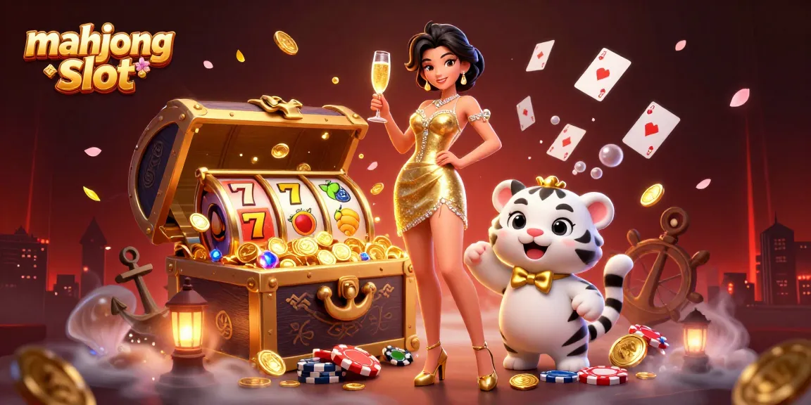 Engage in the mahjong slot experience with a glamorous scene of celebration and luck.