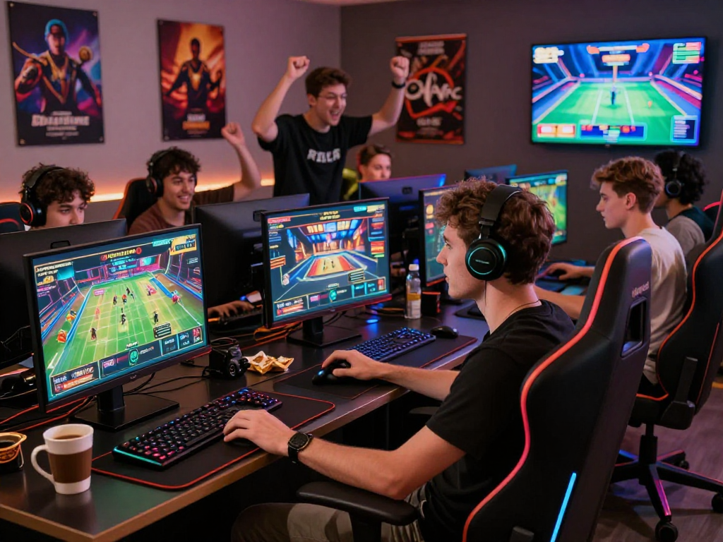 Exciting gaming environment showcasing players during a vibrant login raja328 session with engaging visuals and energetic atmosphere.
