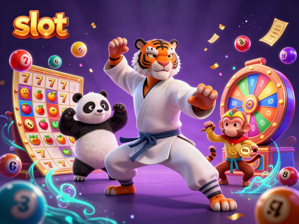Experience slot gaming excitement with a kung fu tiger mastering reels, epic jackpot scenes