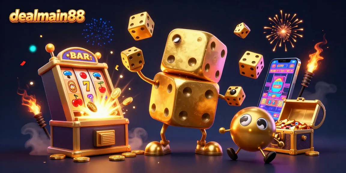 Engage with dealmain88’s vibrant casino world featuring animated dice and jackpot excitement.
