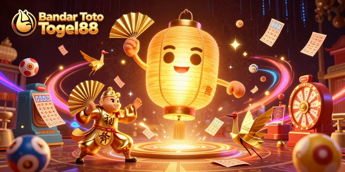 Experience the excitement of Bandar Toto Togel88 with vibrant elements like lottery balls and winning symbols.