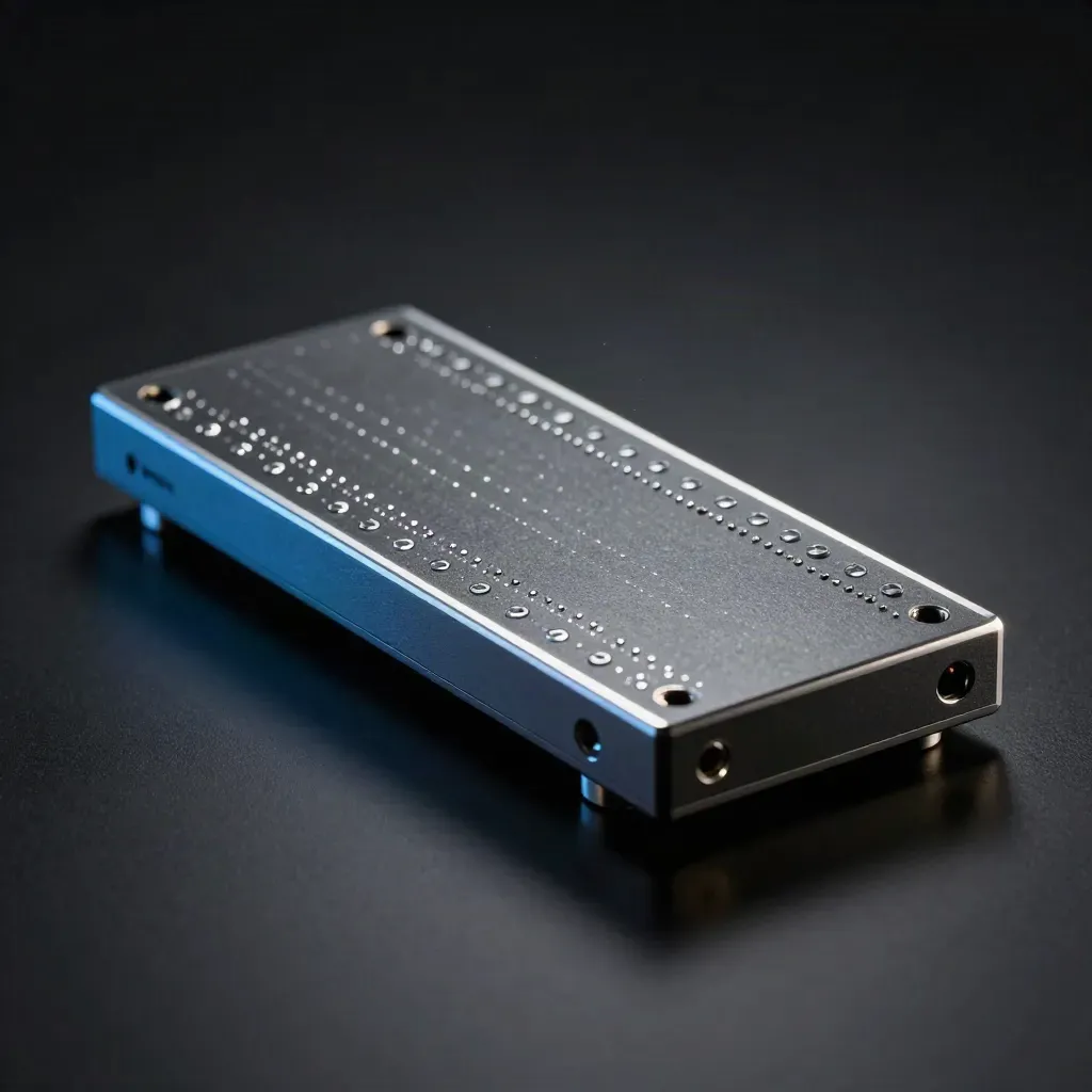 Graphite loyalty audit module with silver stones on a dark studio surface, lit dramatically.