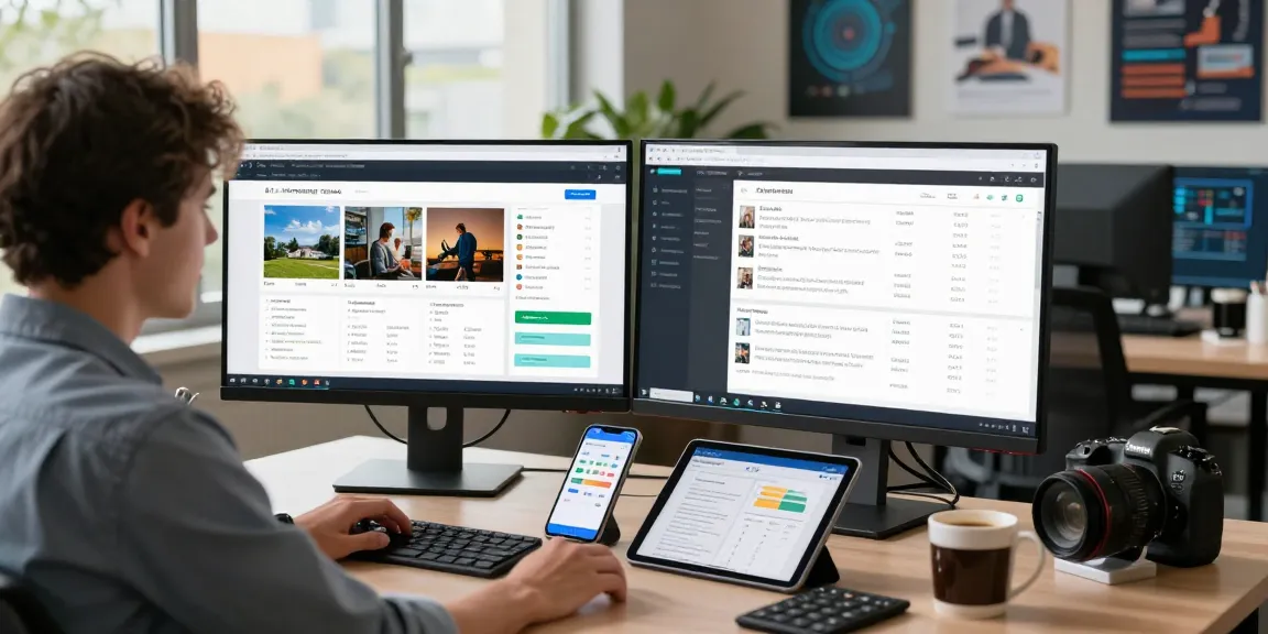 Data analyst using ai image detector in a sleek office workspace, showcasing moderation software insights.