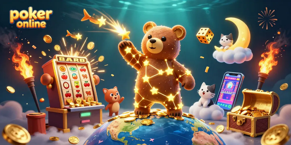 Venez jouer au poker en ligne et découvrir la folie des jackpots avec des ours constellations et des machines à sous.