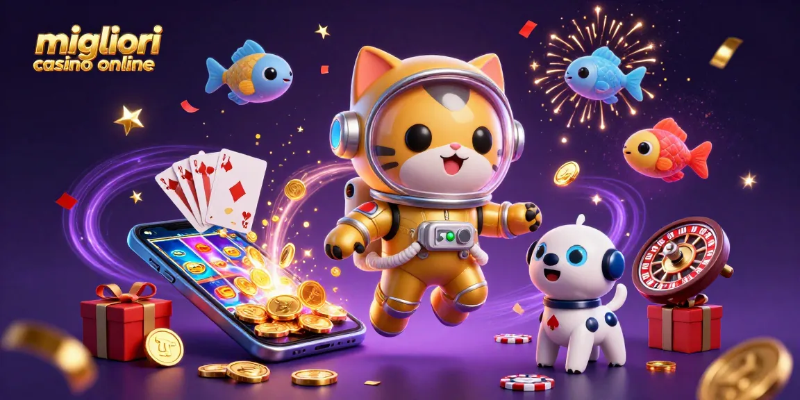 Interagisci con i migliori casino online attraverso vivaci slot, personaggi di gioco e celebrazioni esplosive in questa scena dinamica.