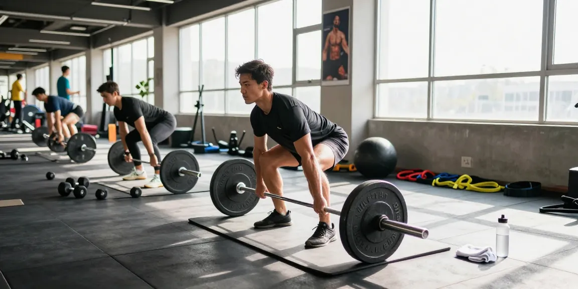 Beligas Shop fitness scene with a person deadlifting in a bright gym