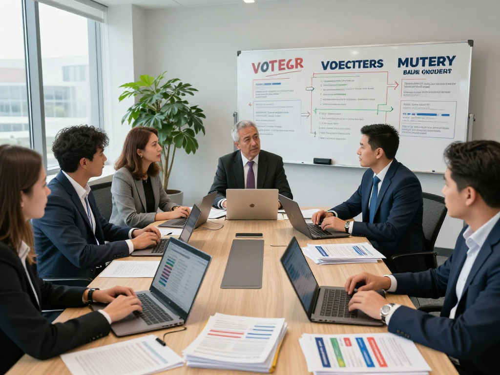 Voter data analysis meeting illustrating political reputation management strategies for effective campaigns.