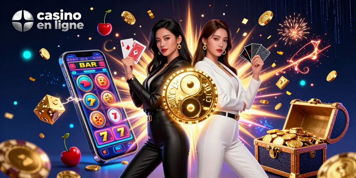 Vivez des moments palpitants au casino en ligne avec de superbes femmes asiatiques jumelles et des éléments de jeu dynamiques.