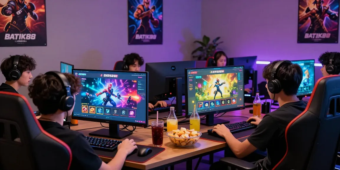 Pengalaman bermain game BATIK88 yang seru dengan para pemain antusias di ruang gaming modern.