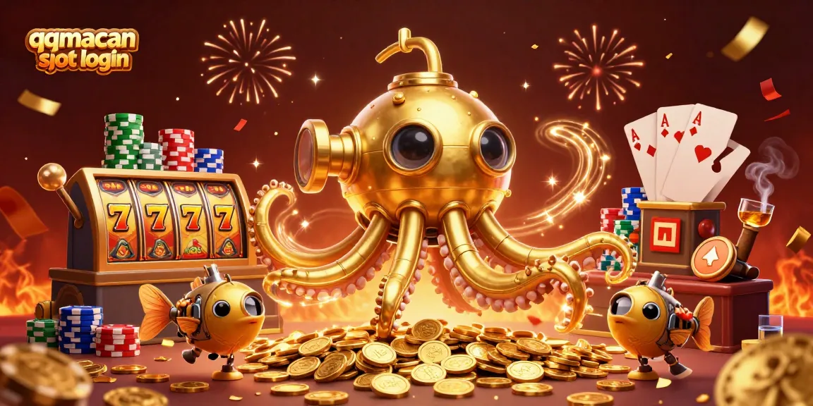 Engage with the thrilling world of gambling through the dynamic qqmacan slot login scene, showcasing vibrant 3D elements.