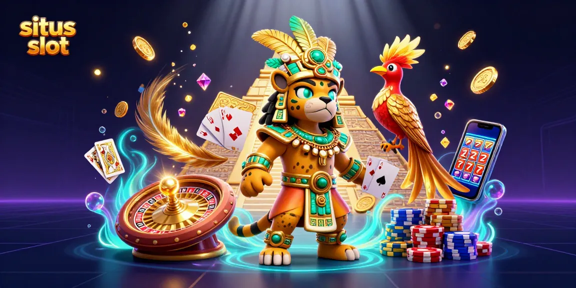 Permainan situs slot yang menarik dengan jackpot berkilau dan karakter berwarna cerah.