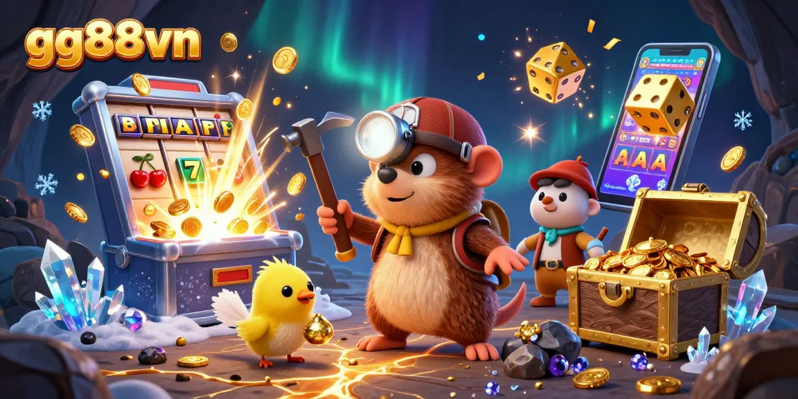 Engage in exciting gameplay with gg88vn's 3D treasure hunting adventure filled with colorful casino elements.