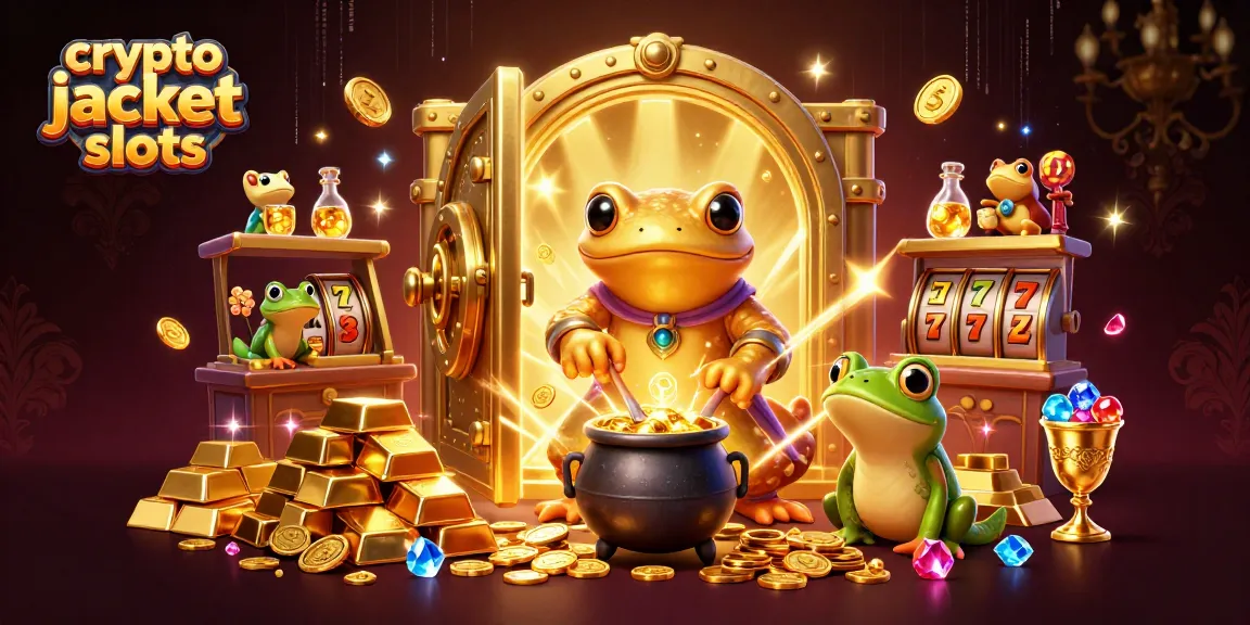 Experience thrilling crypto jackpot slots with our vibrant 3D scene featuring amazing gold elements and characters.