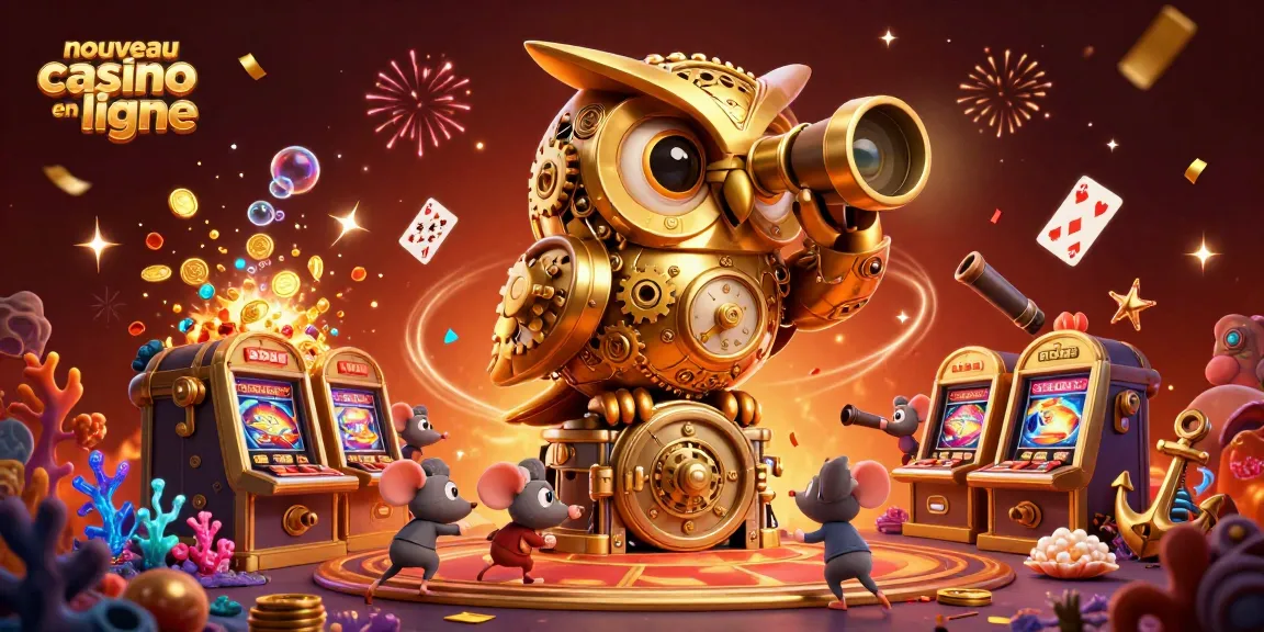 Profitez de l'expérience d'un nouveau casino en ligne avec une illustration dynamique et festive.