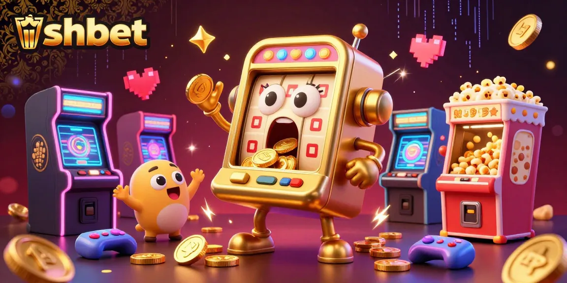 Spin and win with shbet's golden slot machine as coins shower down in this vibrant 3D scene.