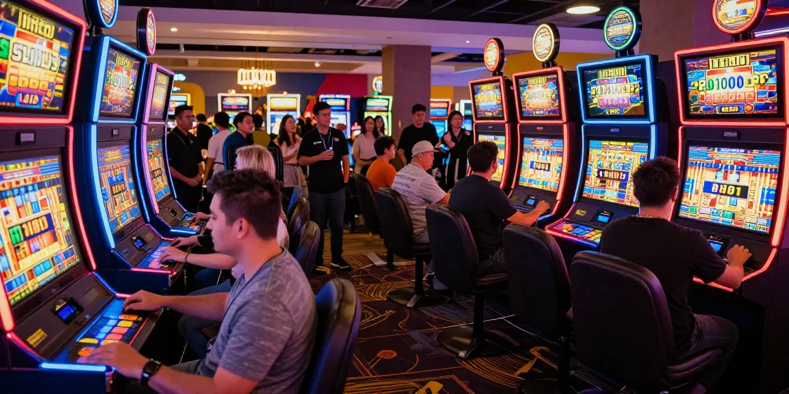 Thrilling slot depo 5k gaming experience in a lively casino atmosphere.