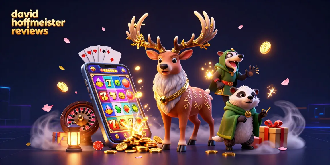 Engage with rich casino dynamics in this colorful illustration featuring david hoffmeister reviews amidst slot games and vibrant characters.