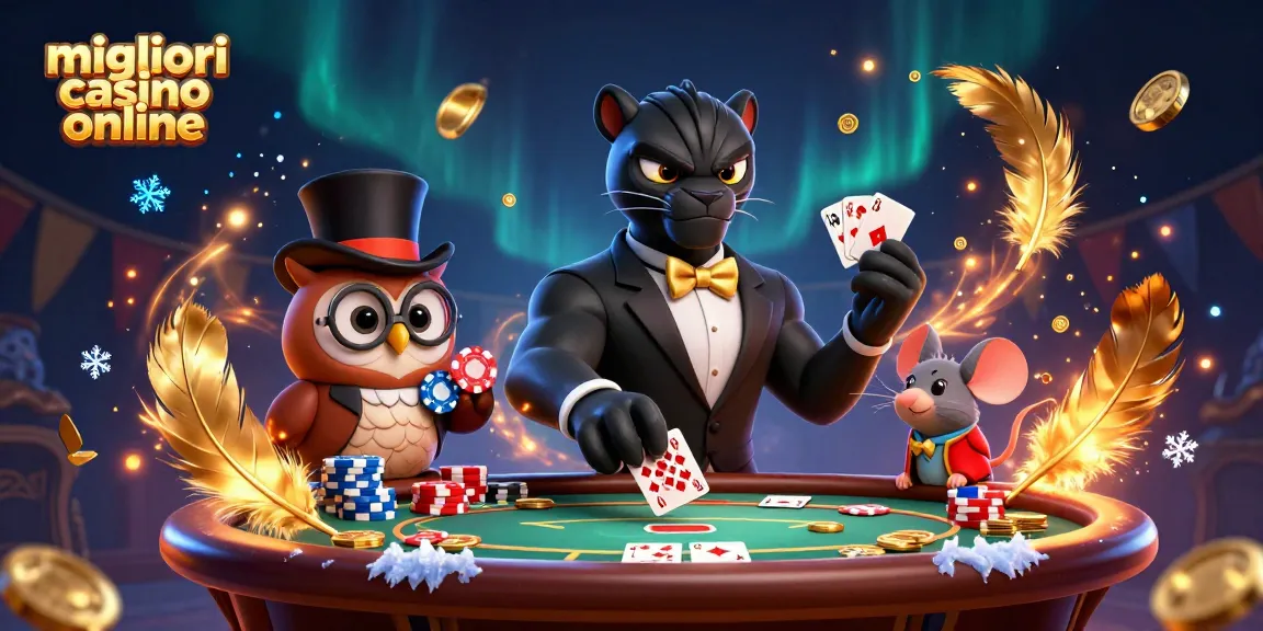 Scopri il brivido dei migliori casino online con un elegante dealer pantera 3D a un tavolo da poker vivace.