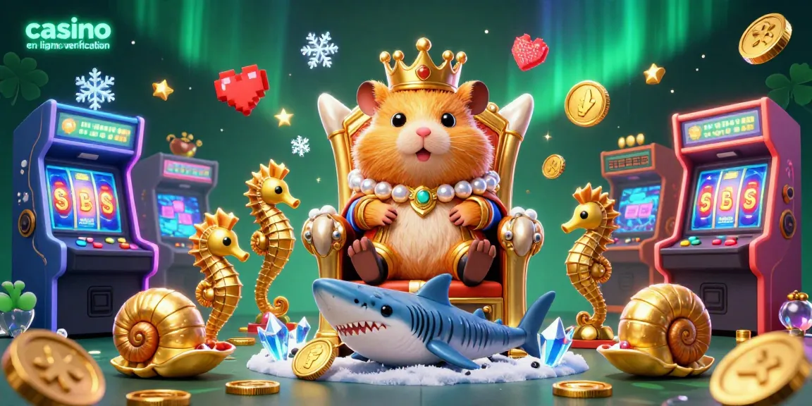 Jouez avec le roi hamster dans un casino en ligne sans vérification, entouré d'éléments de jeu colorés.