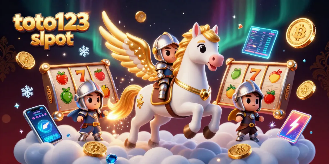 Experience winning big with toto123 slot amidst a vibrant scene of 3D gaming elements.