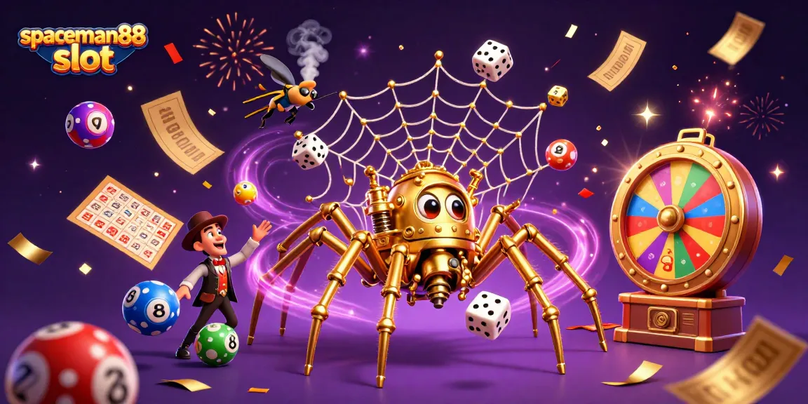 Experience thrilling wins with spaceman88 slot amidst a vibrant carnival of gaming elements.