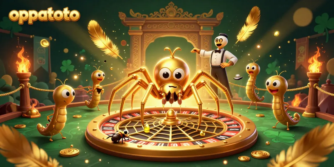 Spin wins with oppatoto's thrilling roulette scene, featuring vibrant characters and casino excitement.