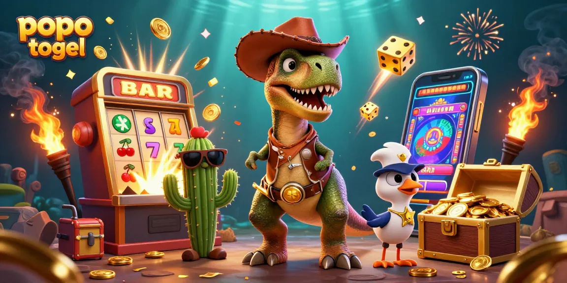 Experience thrilling action with popo togel in a vibrant casino-themed digital illustration.